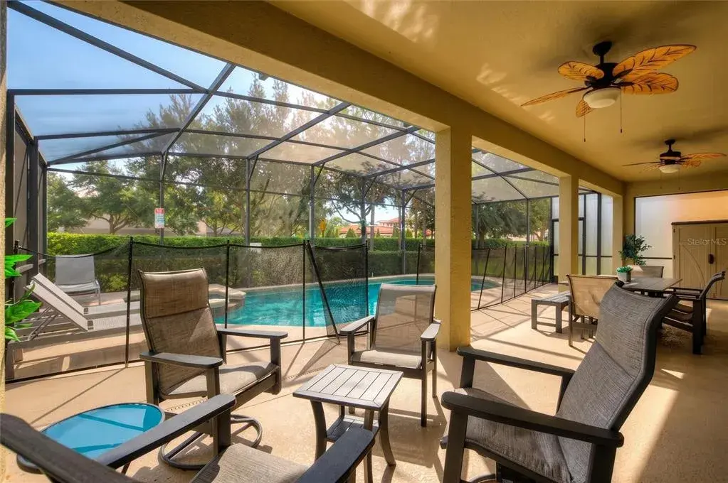 Private covered lanai pool and heated spa.