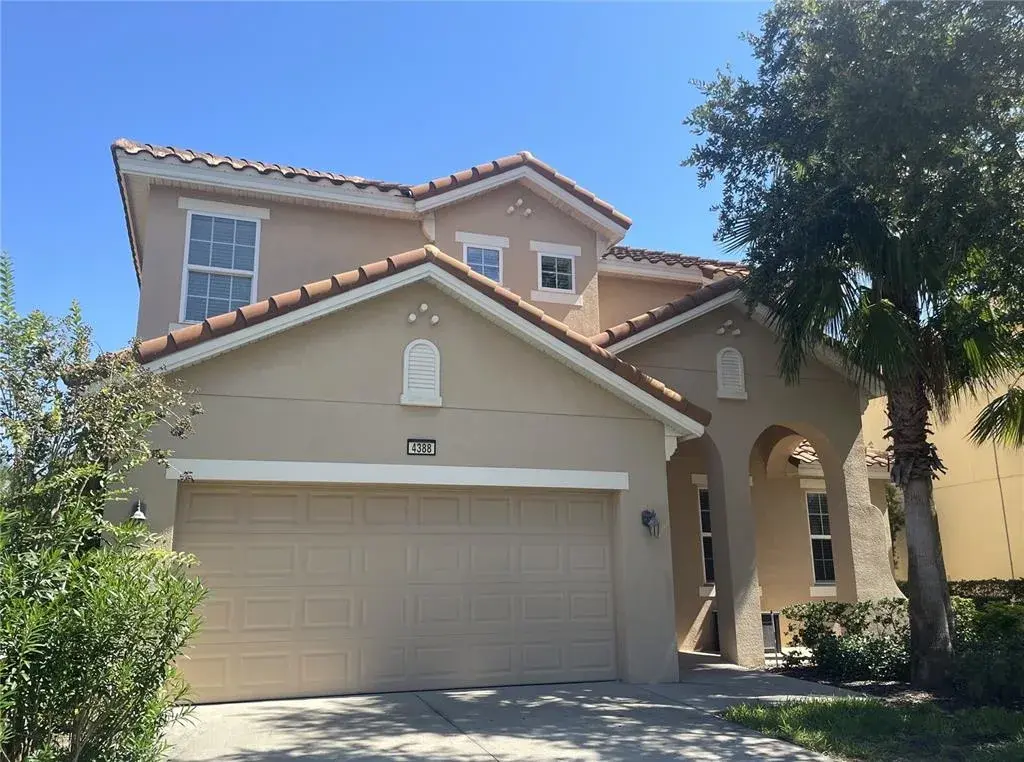 Front of the home with double driveway
