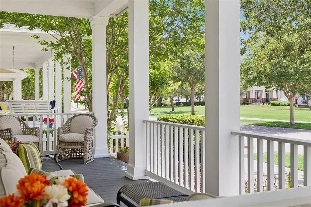 Charming front porch lifestyle, overlooking the park