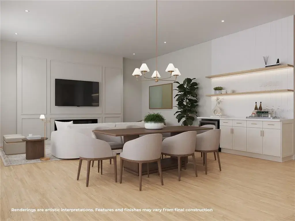 Spacious living and dining areas showcase the home’s modern design, neutral finishes and open floor plan.