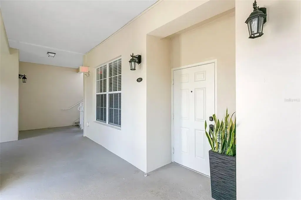 Breezeway with front door entrance