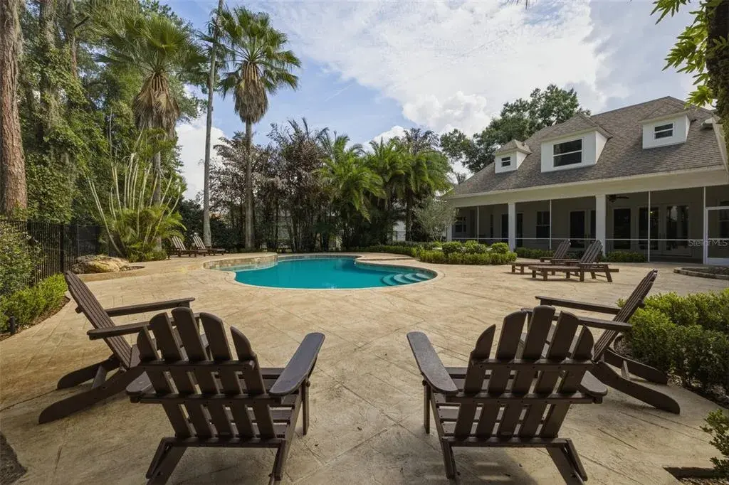 Spacious pool and patio
