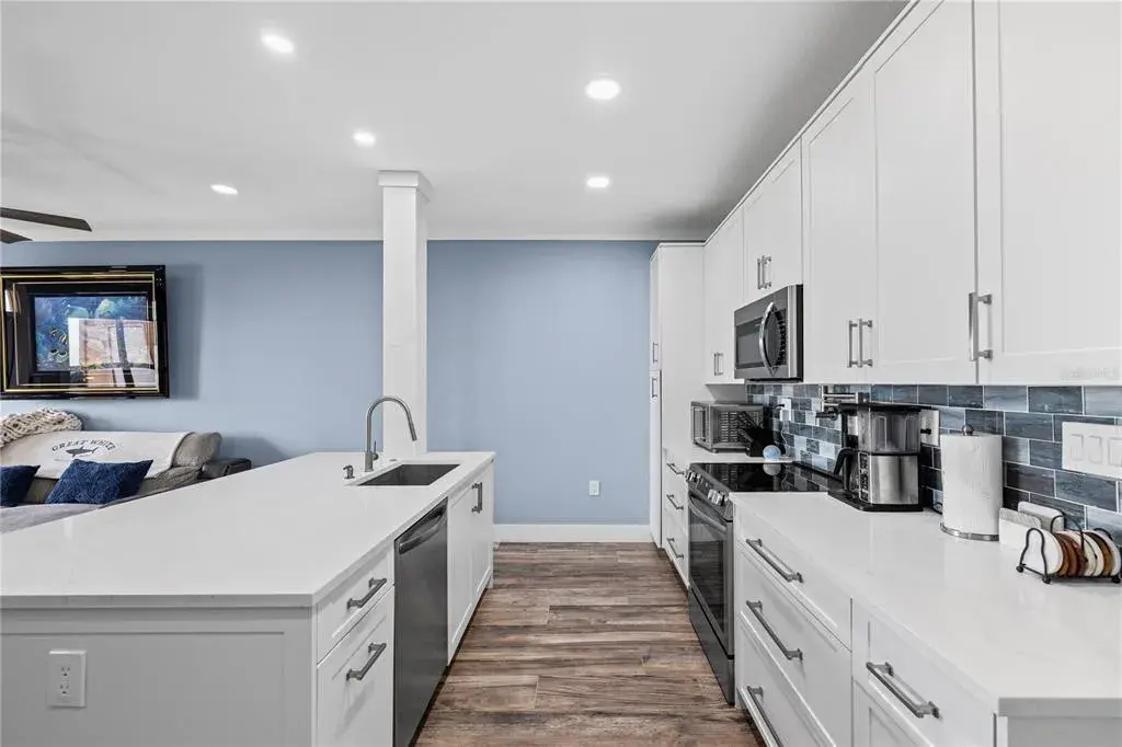 Pro renovated Kitchen with walls removed and large island