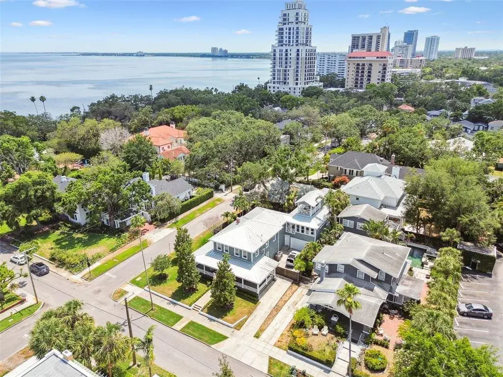Easy walking distance to Bayshore Blvd. and Tampa Bay.  Note the enclosed parking area on the right side of the house.