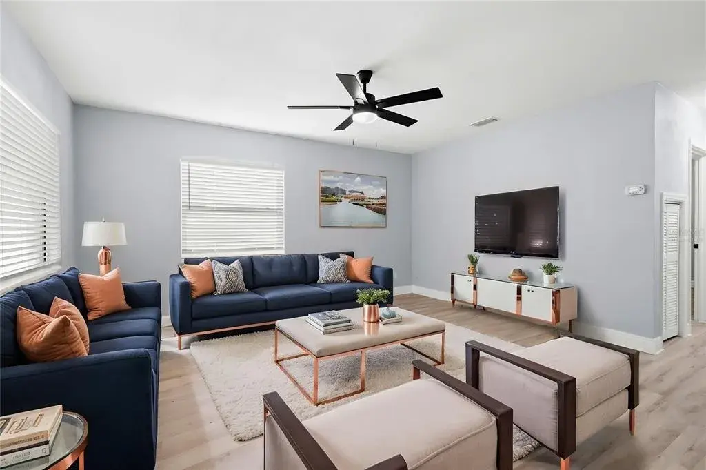 virtually staged living room