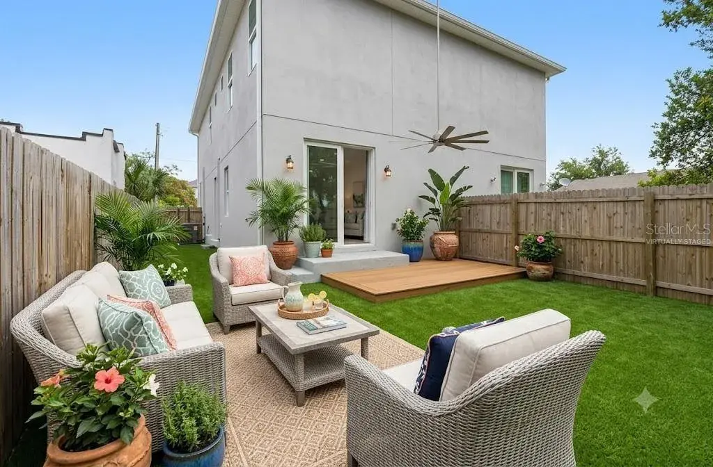 virtually staged backyard space