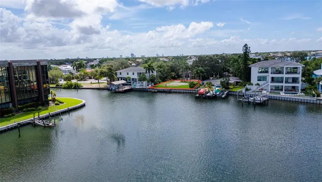 Drone picture over waterfront