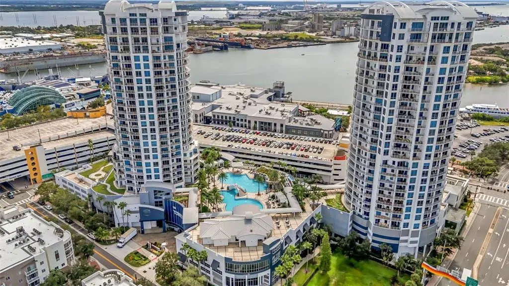 Towers of Channelside with water backdrop