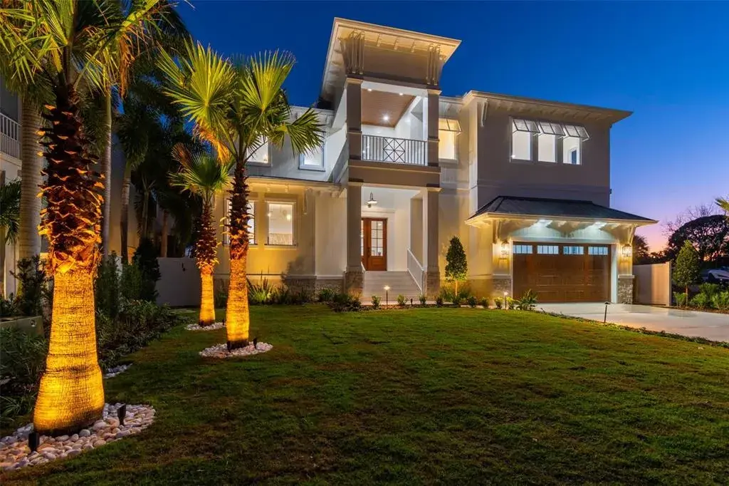 Exterior with 20' entry and double wood doors