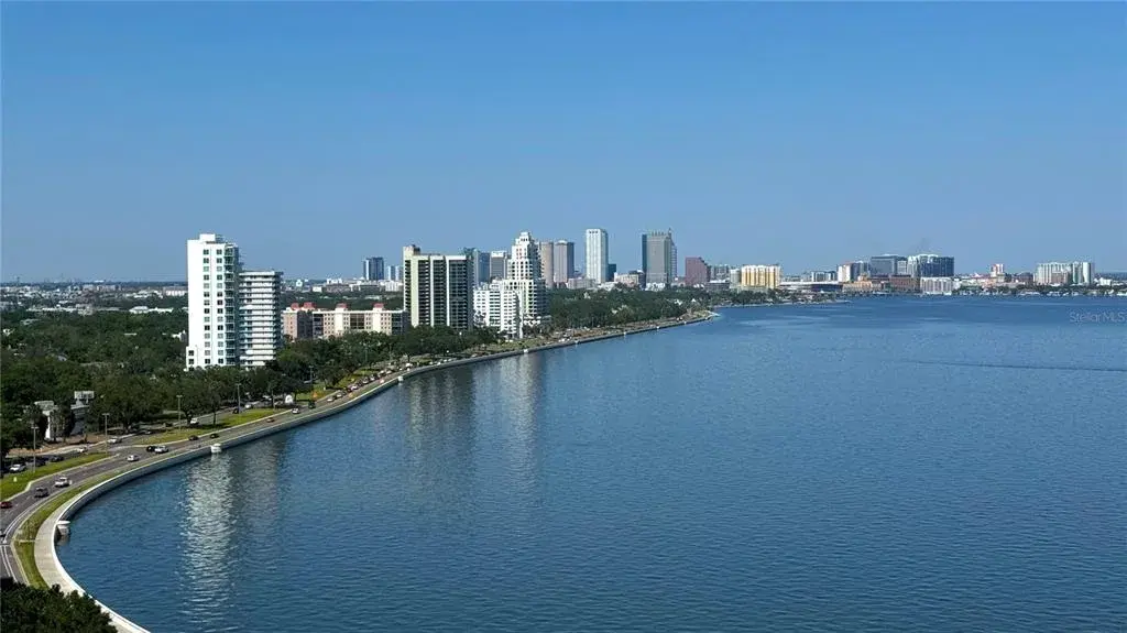 Spectacular views of Downtown Tampa and Hillsborough Bay from your living room