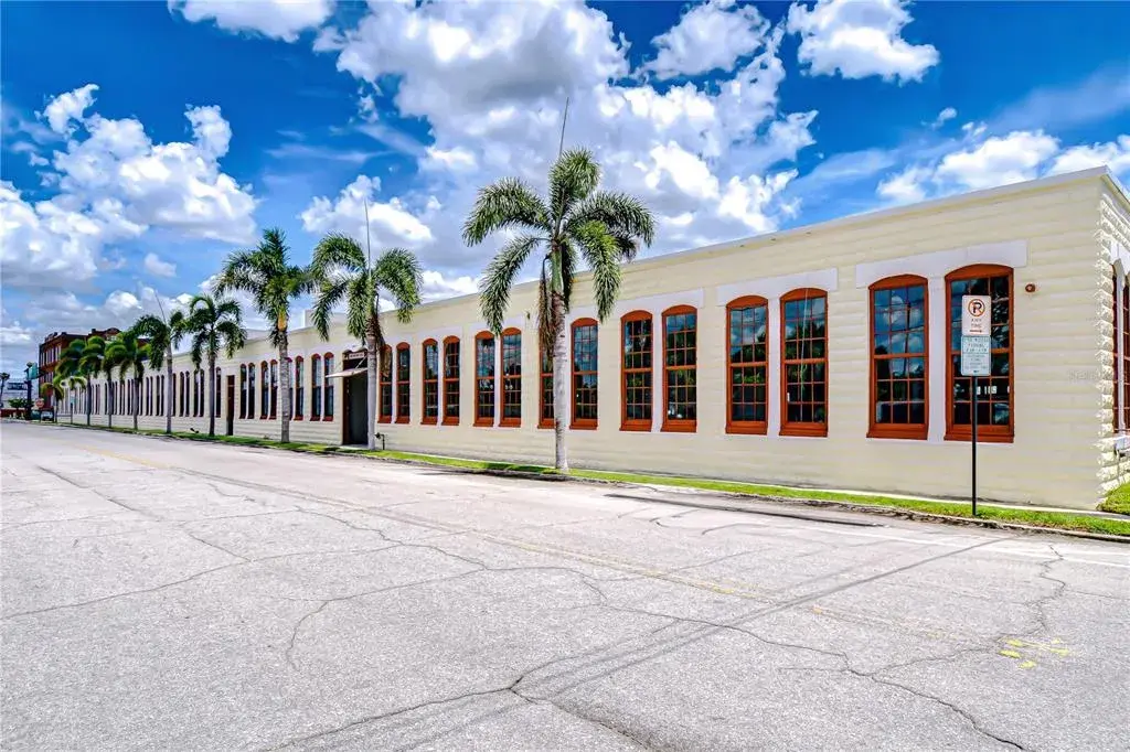Iconic Box Factory Lofts showcasing historic industrial architecture.