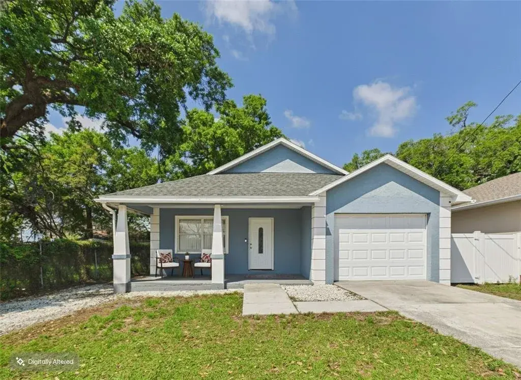 Virtually staged front porch