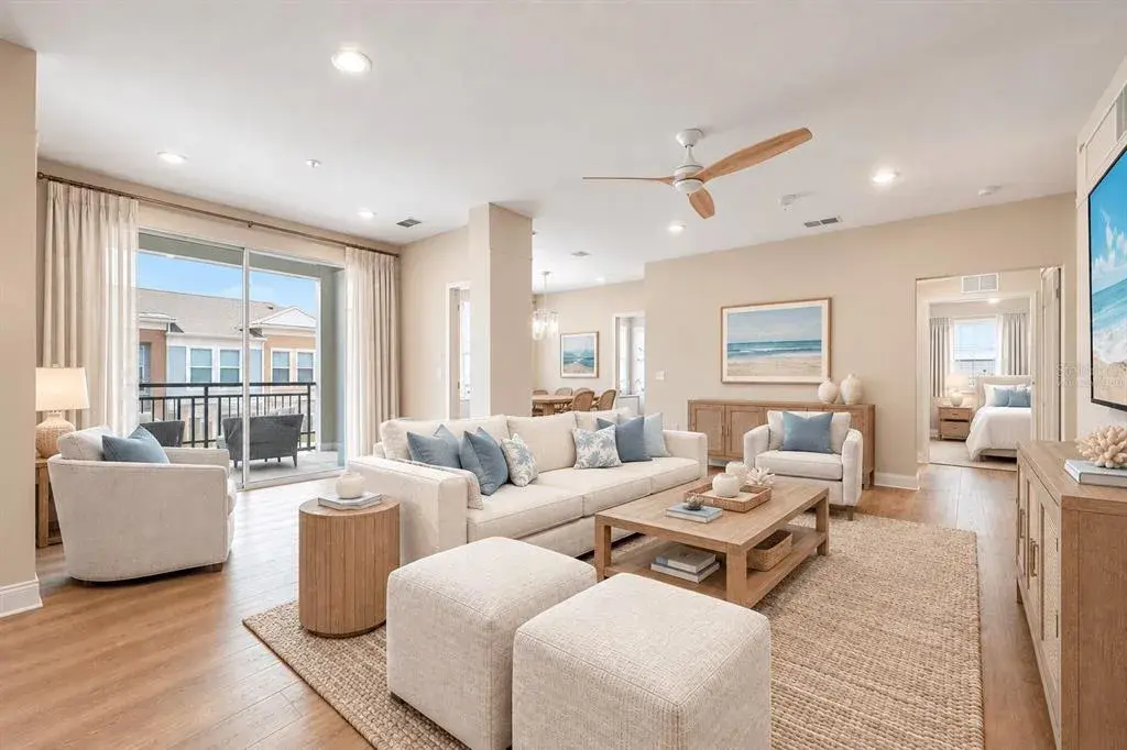 Virtually staged great room