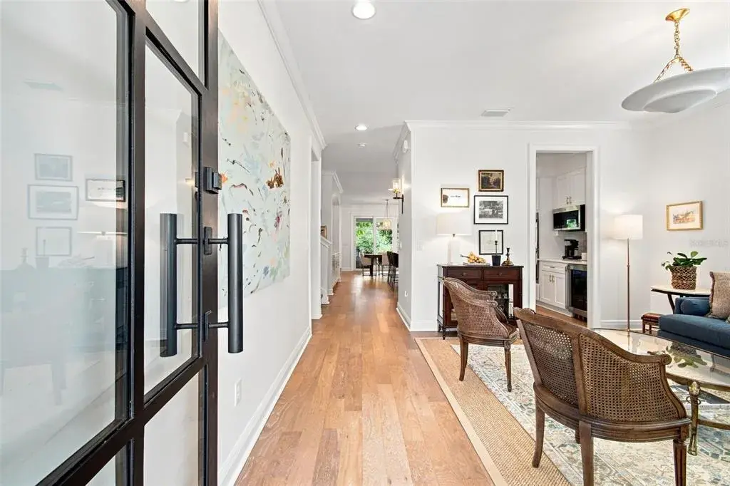 Flexible floor plan offers front room for living or dining area.