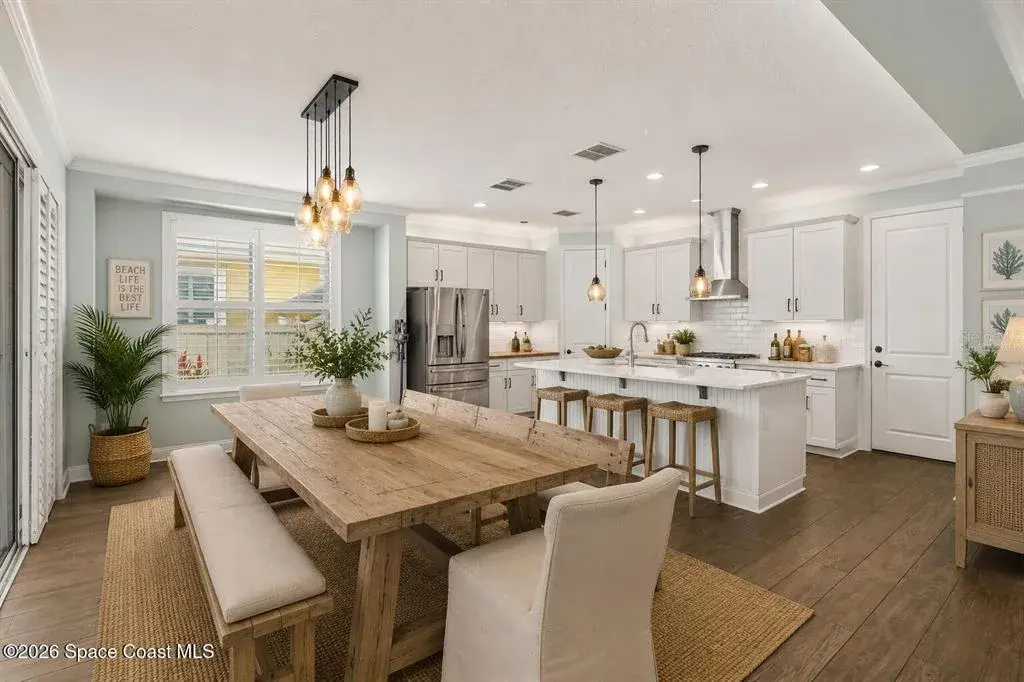 Virtually Staged Kitchen And Dining Are
