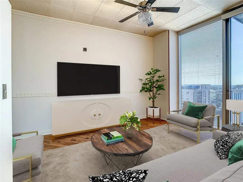 living room virtually staged