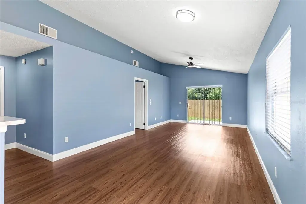 Living room and dining area