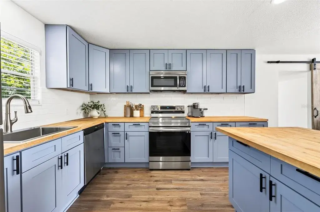 Stainless steel appliances.