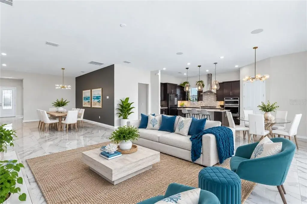 Virtually staged image. Living Room.