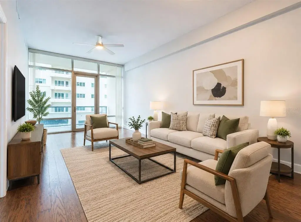 Virtually Staged Image. Living Room.