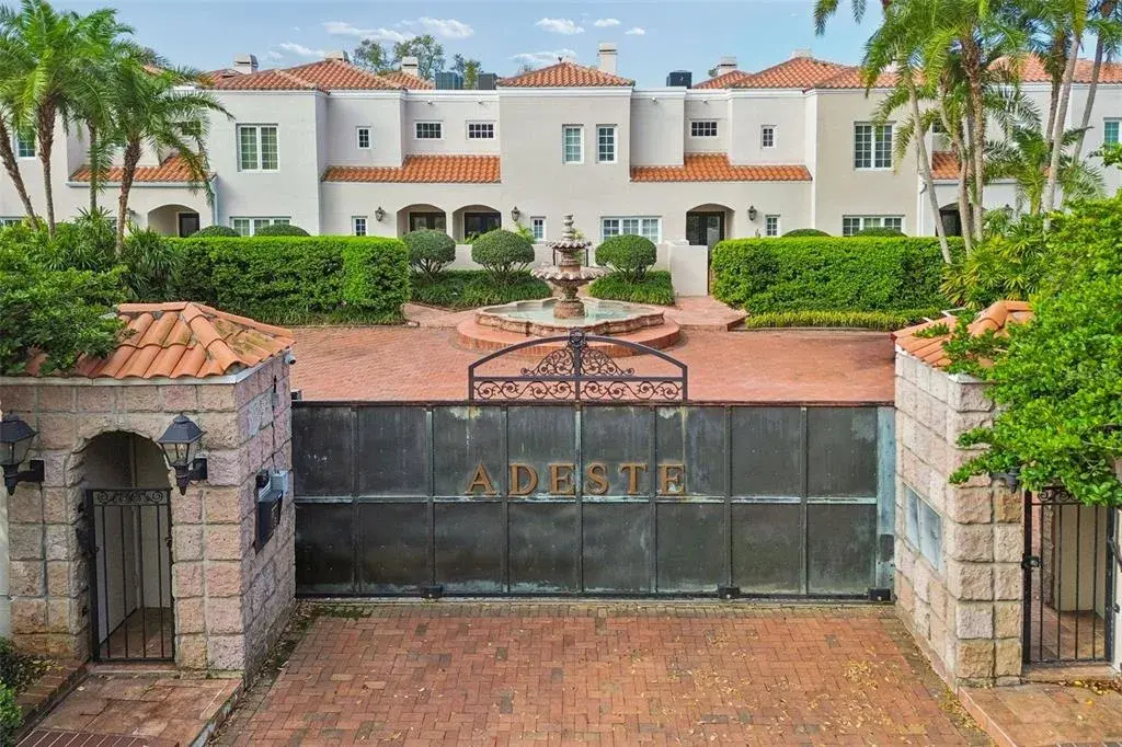 Adeste offers gated elegance a block from the Bayshore Blvd sidewalk along Hillsborough Bay.