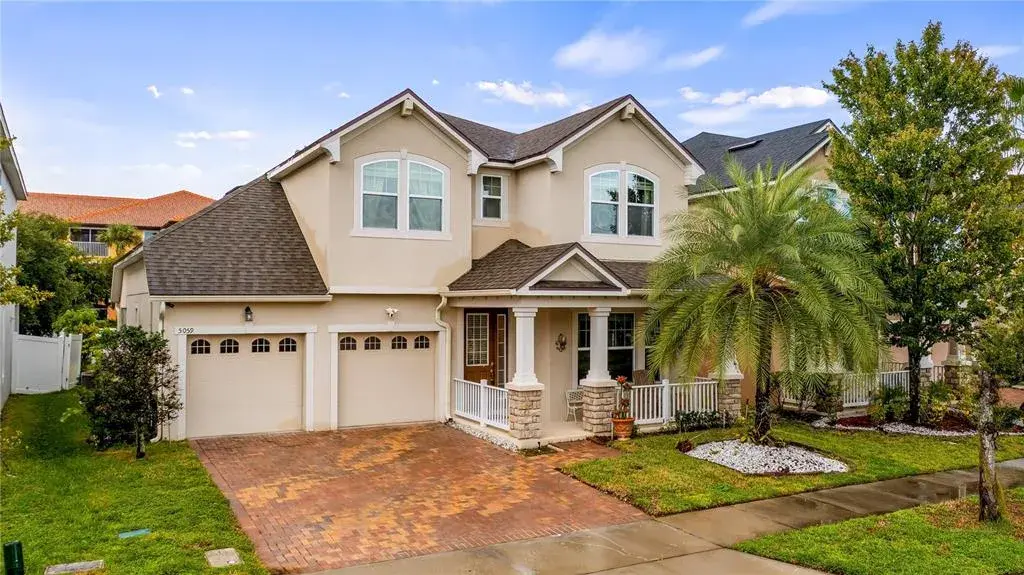Elegant front elevation showcasing timeless architecture and manicured landscaping