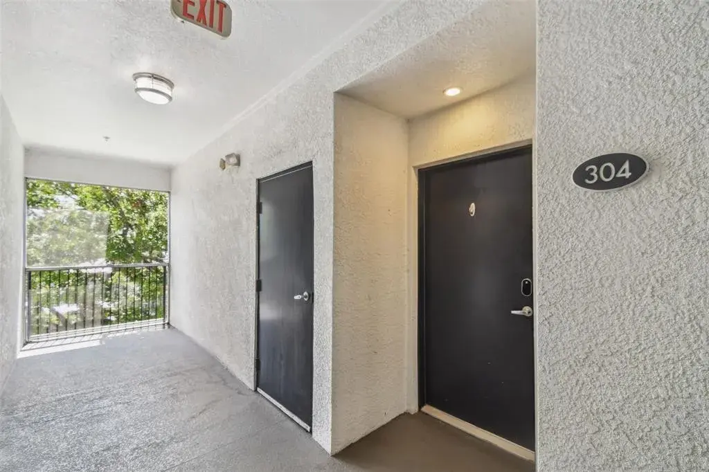 Entrance to condo, corner unit.