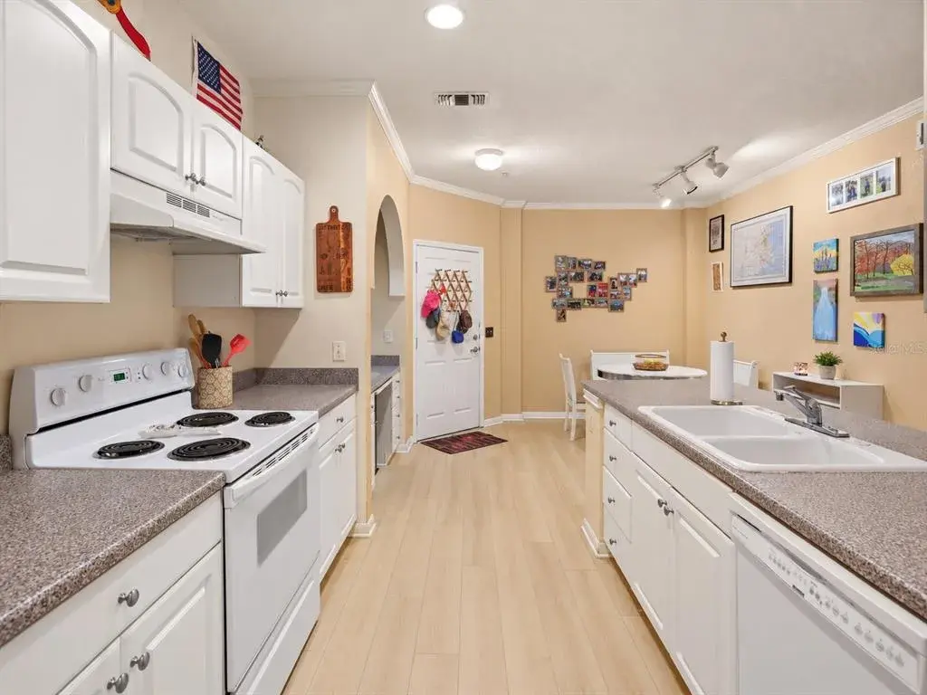 Kitchen — Bright galley kitchen