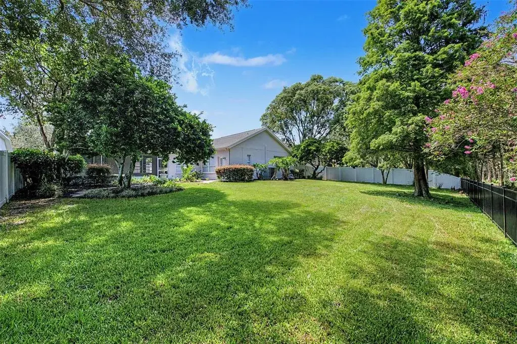 Oversized fenced private backyard