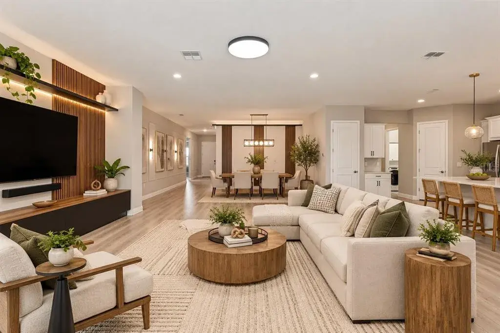 Virtually Staged! Spacious living room with open-concept design.