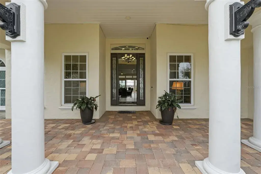 Impressive porch with seating space.