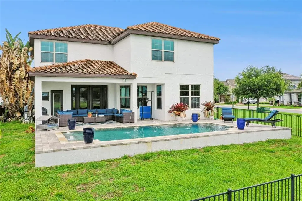 View of pool from backyard