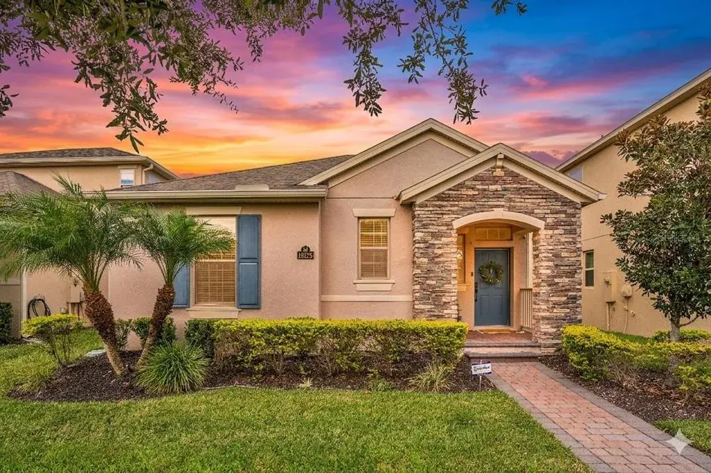 Beautiful single story home in Waterleigh community of Horizon West in Winter Garden Florida. AI-enhanced image for marketing purposes