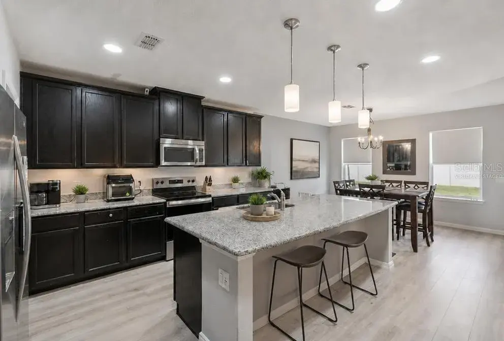 Virtually Staged Kitchen and Dining