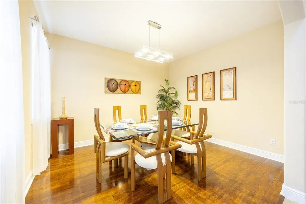 Dining room with abundant natural light