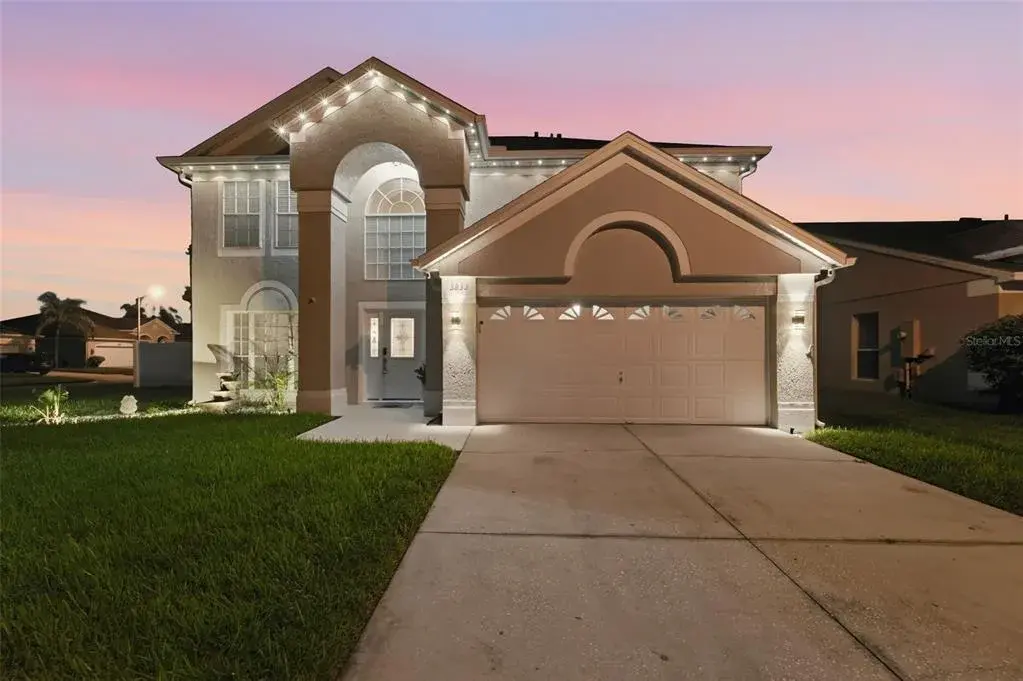Front of Home with Lighting