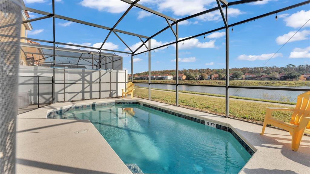 Private pool overlooking the water.