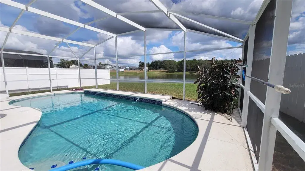 Pool with Pond View