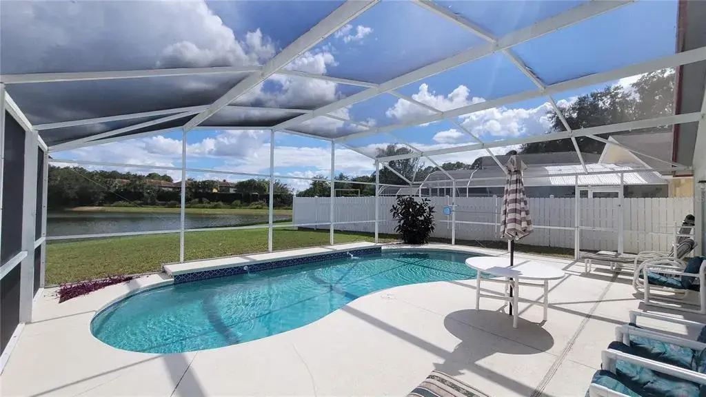 Pool with Pond View