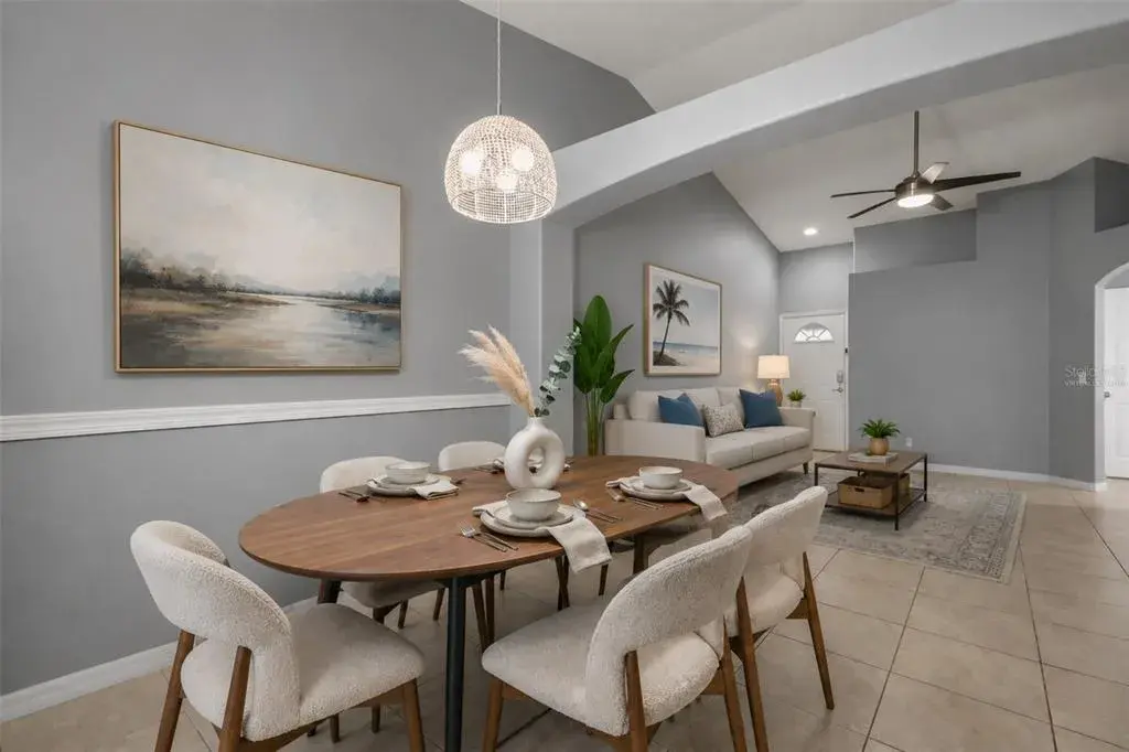 Open Floor Plan Dining Area - Virtually Staged Furniture
