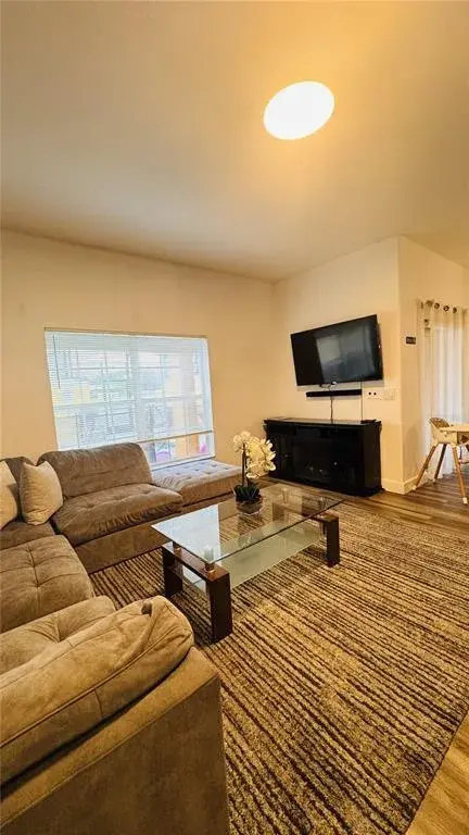 Open living and dining area