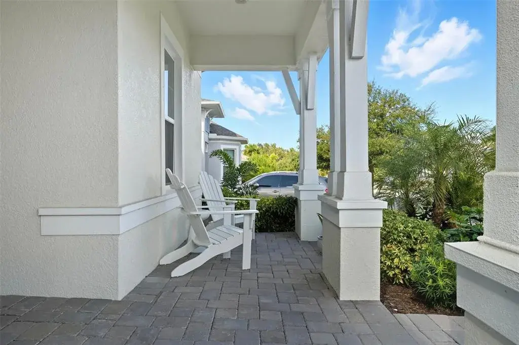 Front porch sitting area to watch morning launches from Cape Canaveral.