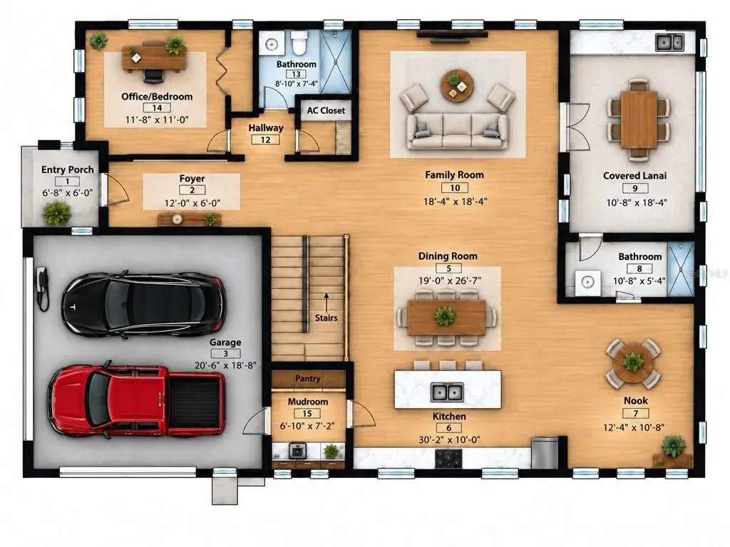 Rendering not an exact replica of the home.