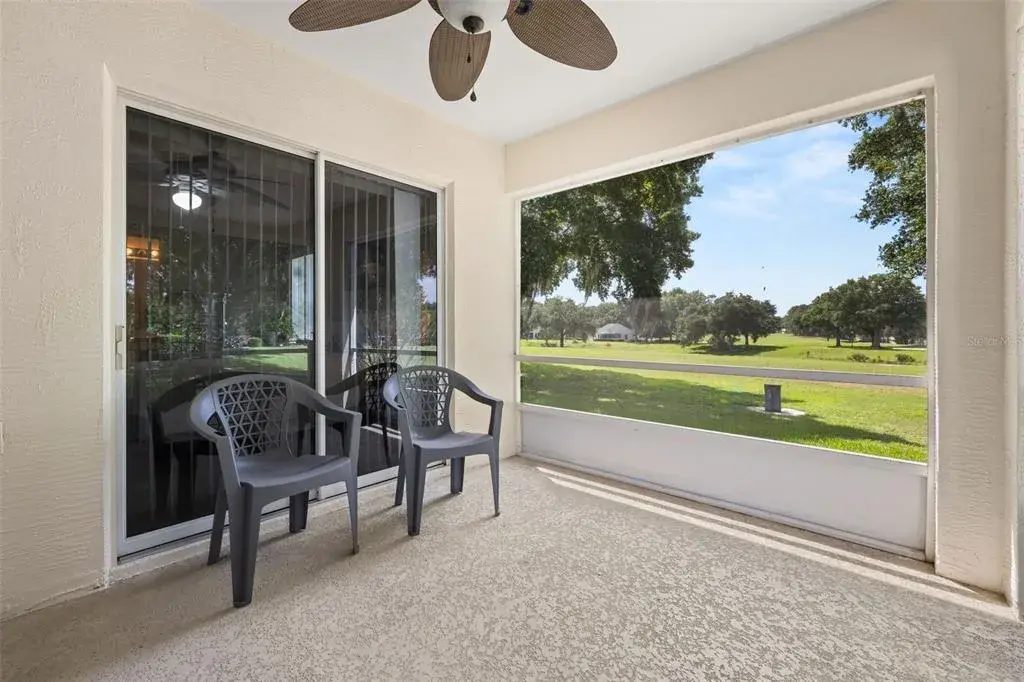 Screened  Patio View of 18th Hole.
