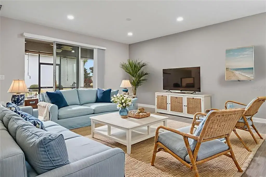 Virtually staged family room