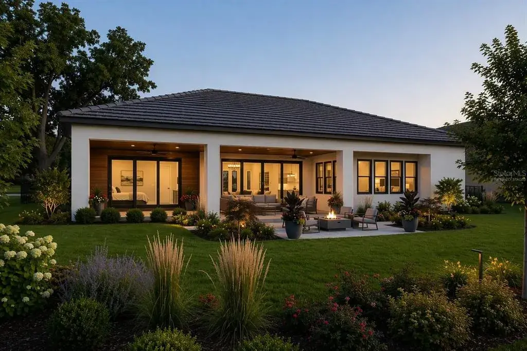 Rear Outdoor Patio-Lanai, Virtually Staged. Pool is included but not shown