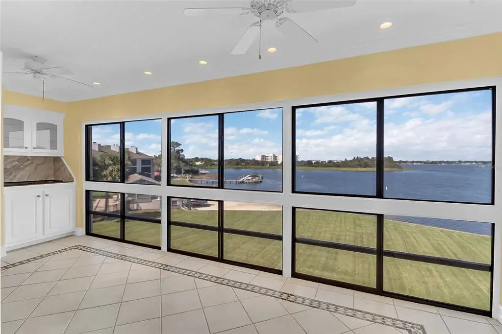 Lake View From Balcony Inside Unit and Indoor Grill