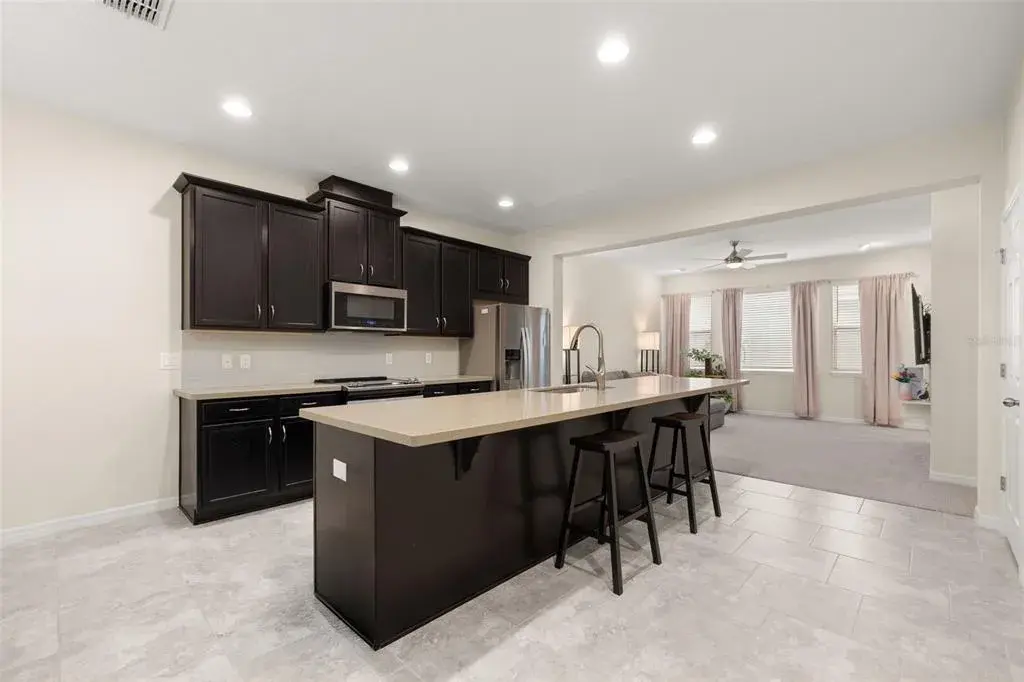 Downstairs open concept living space
