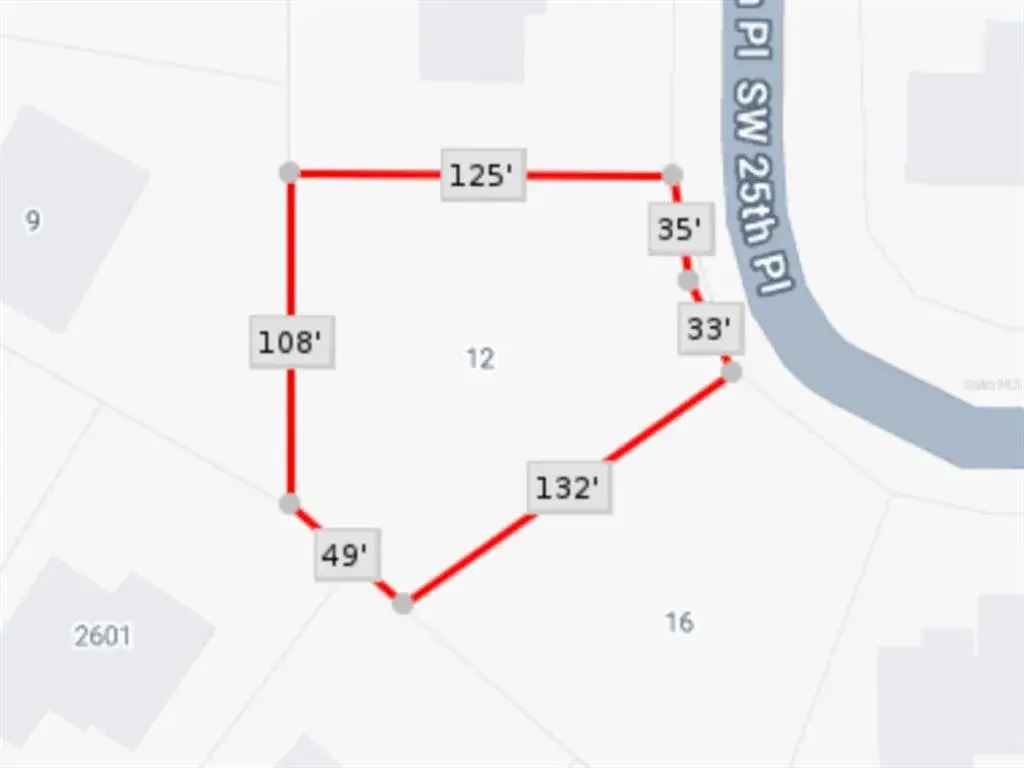 Dimensions of the lot