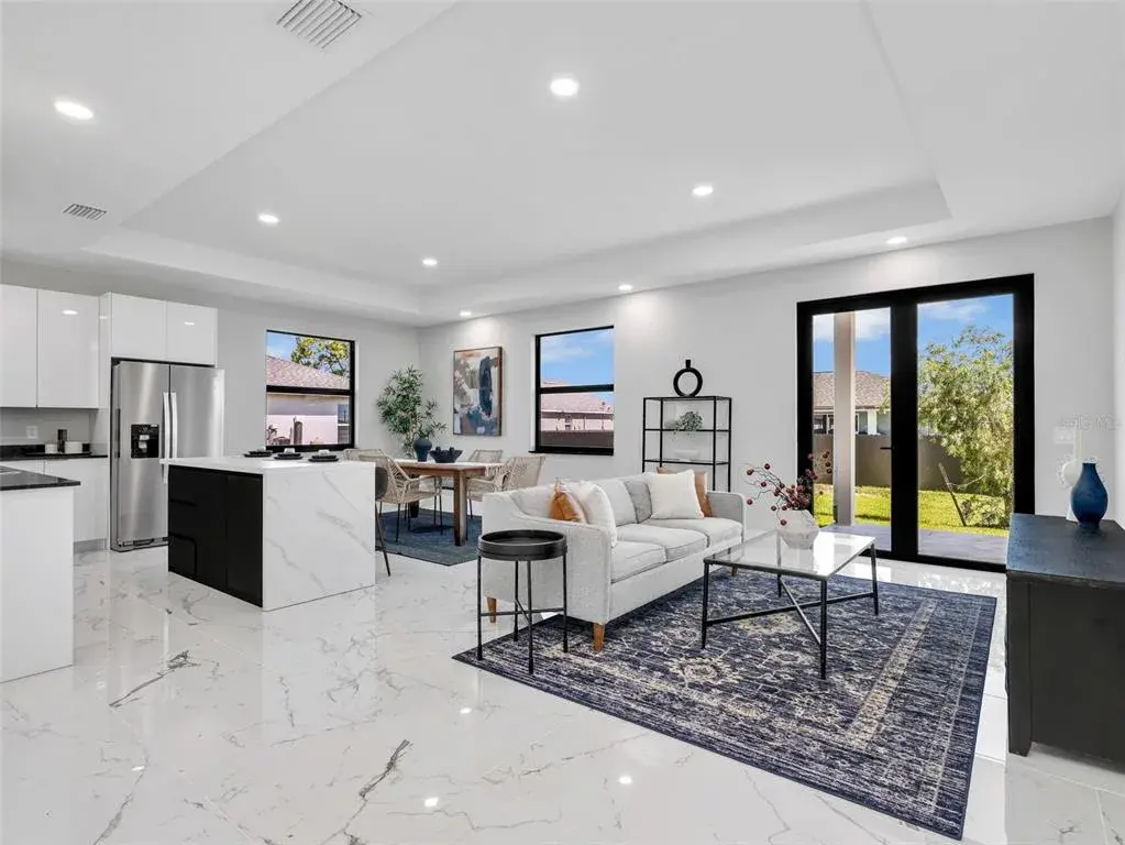 Living Area and Kitchen